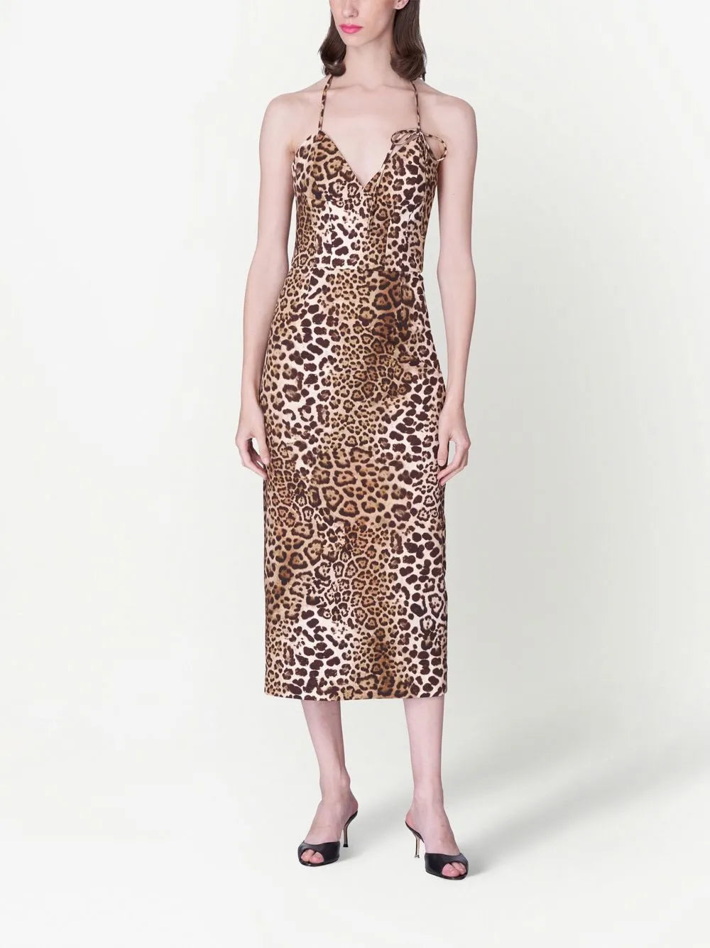 Leopard Print Halterneck Dress