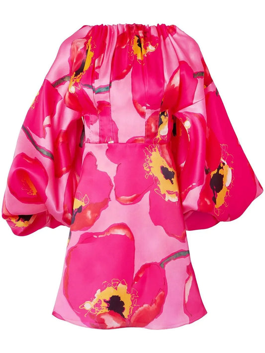 Balloon-Sleeves Dress