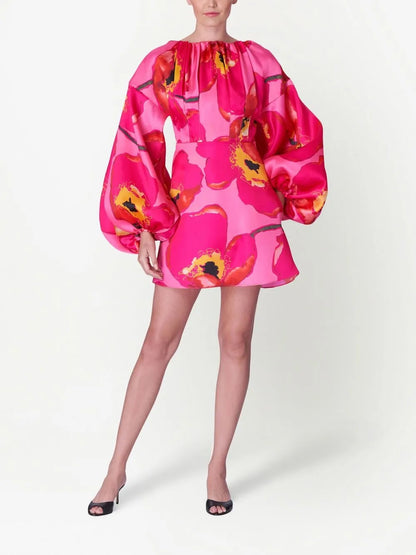 Balloon-Sleeves Dress
