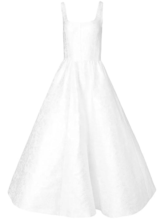 Patterned-Jacquard Midi-Dress