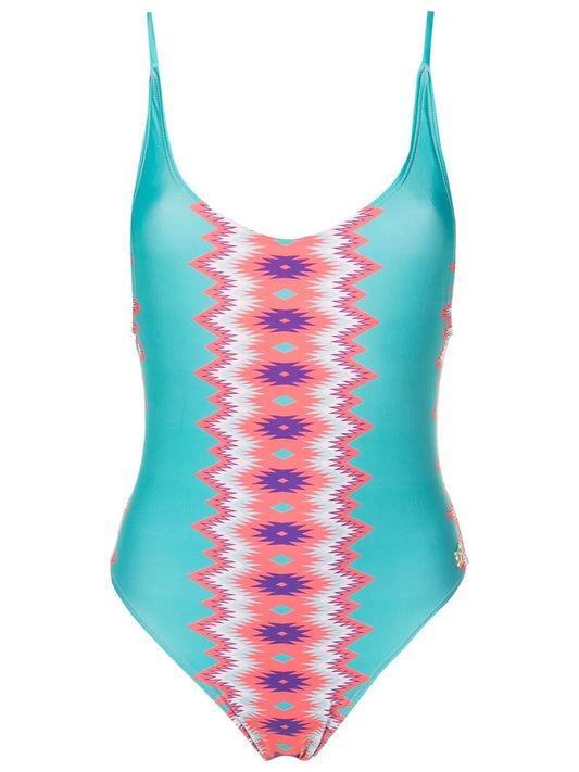 Printed Scoop Back Swimsuit