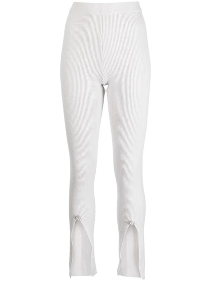 Slit-Detail Knitted Leggings