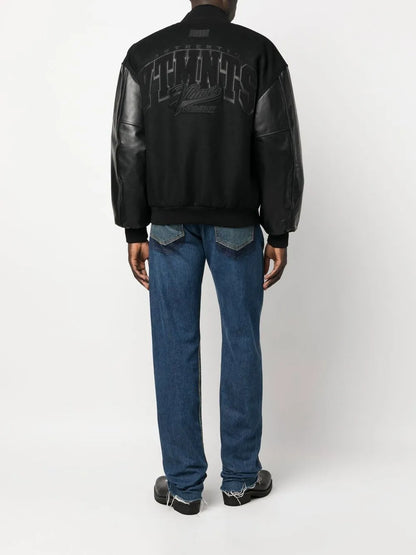 Logo-Patch Long-Sleeve Bomber Jacket