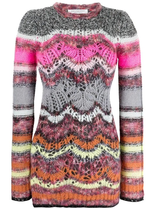 Zigzag Knitted Mini Dress