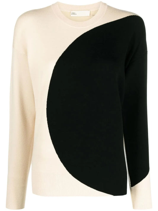 Two-Tone Crew-Neck Jumper