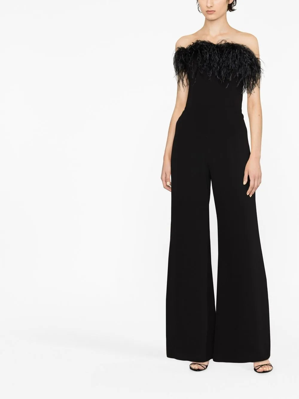 Taree Feather-Trim Jumpsuit