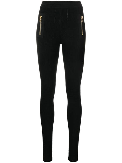 Panelled Slim-Cut Leggings