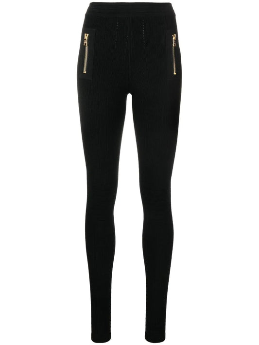 Panelled Slim-Cut Leggings