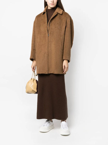 Zip-Up Collared Coat