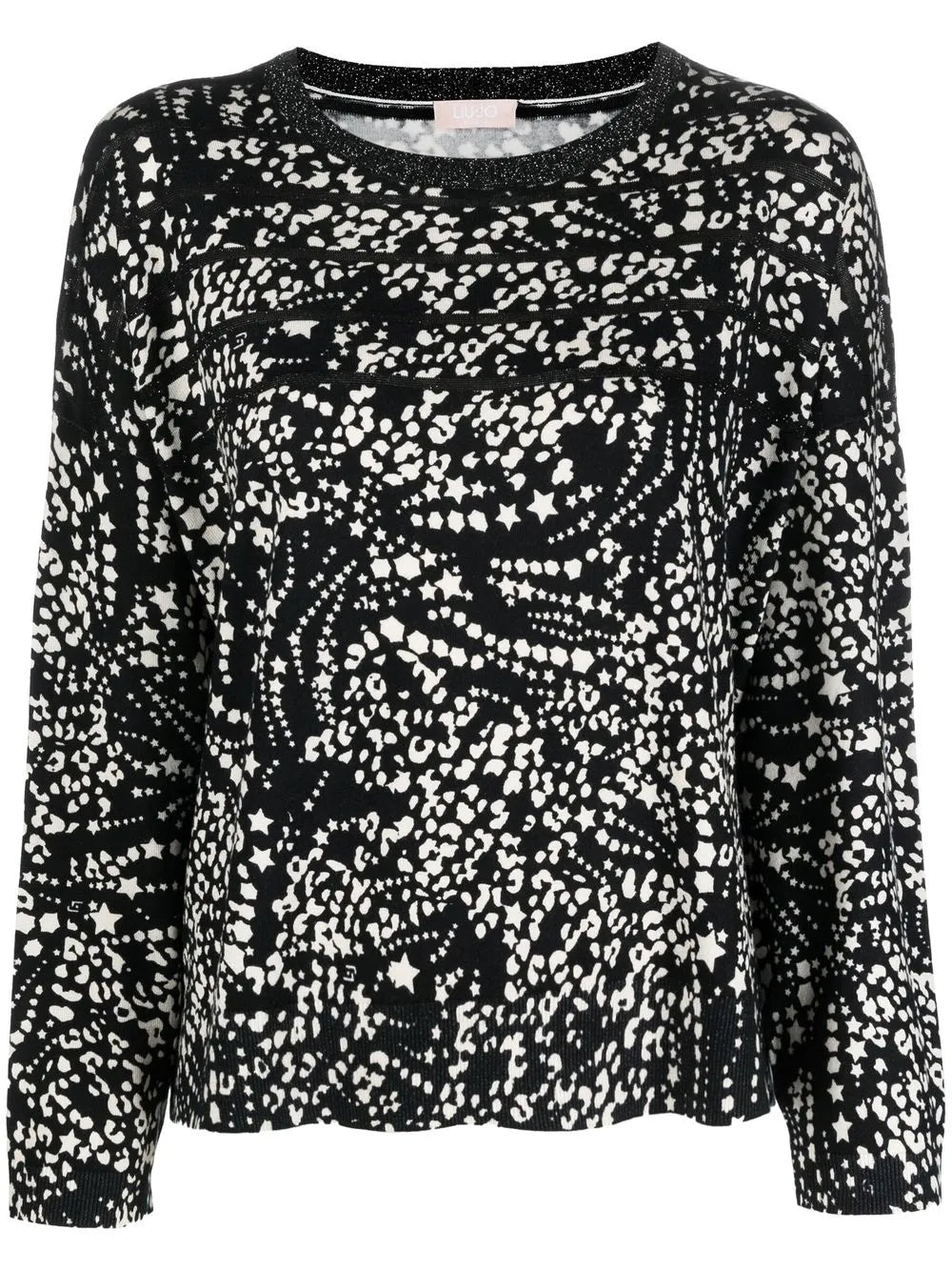 Star-Print Lurex-Detail Jumper