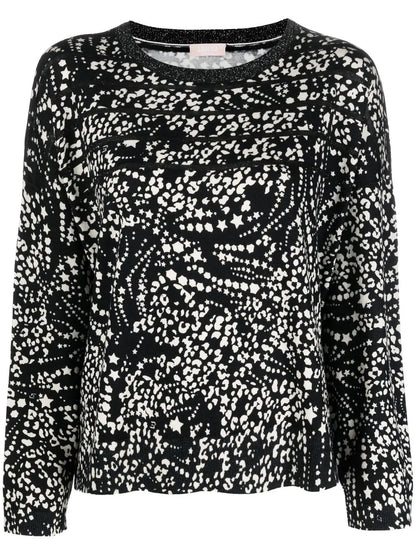 Star-Print Lurex-Detail Jumper