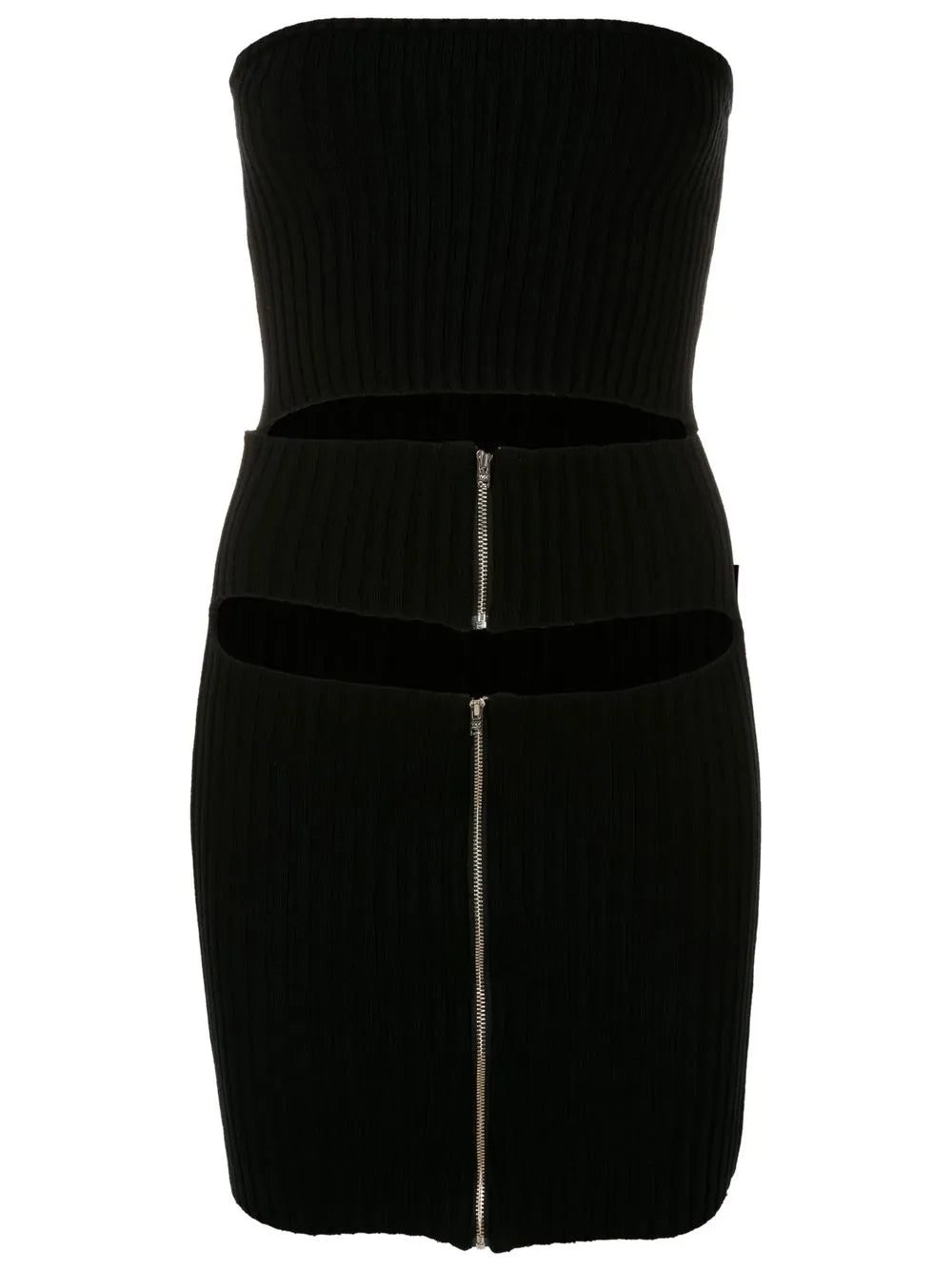 Cut-Out Detail Ribbed Dress