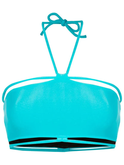 Halterneck String-Detail Bikini Top