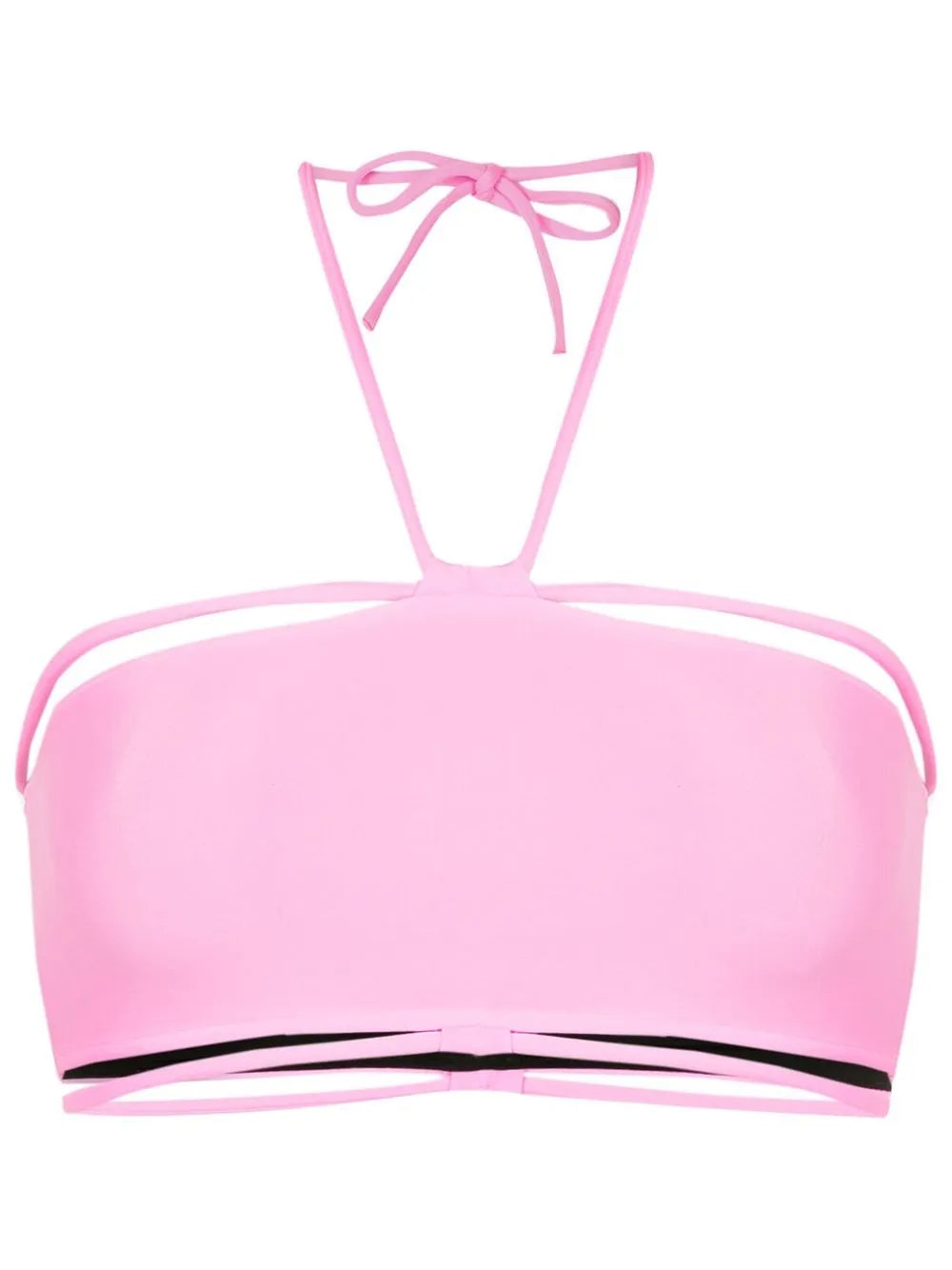 Halterneck String-Detail Bikini Top