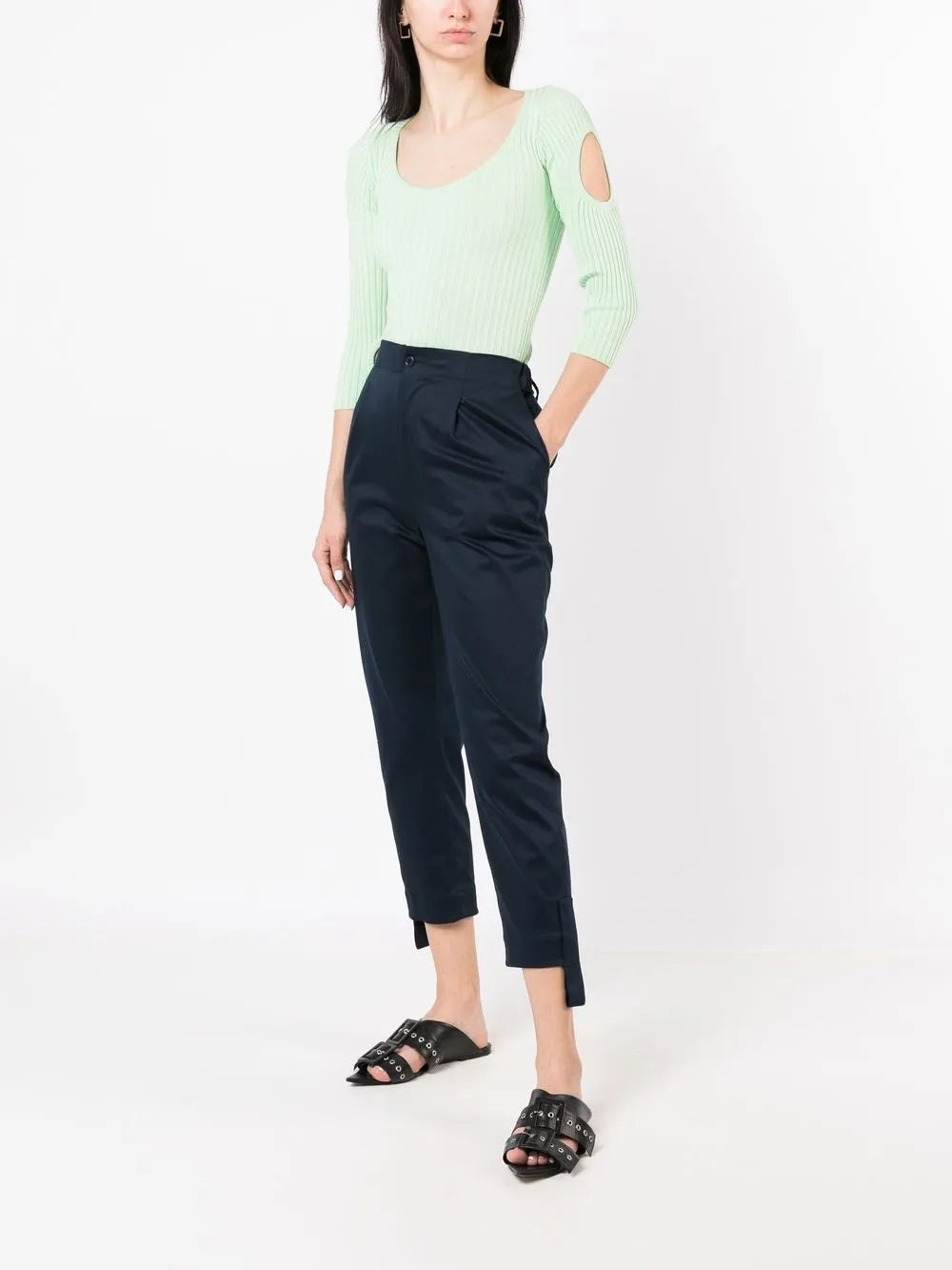 Cut-Out Three-Quarter Sleeve Top