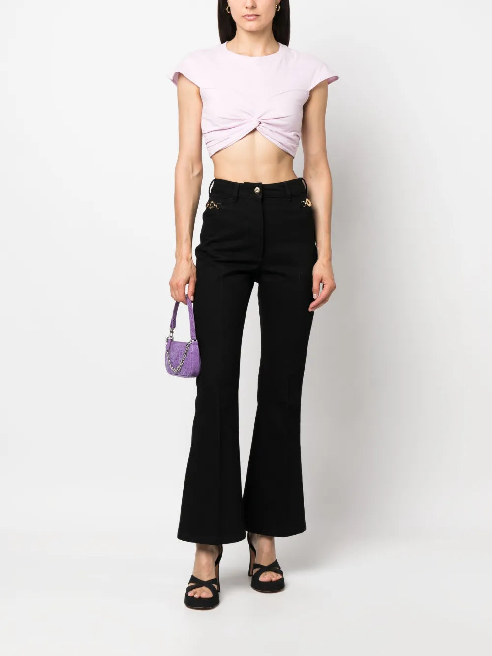 Logo-Embroidered Flared Jeans