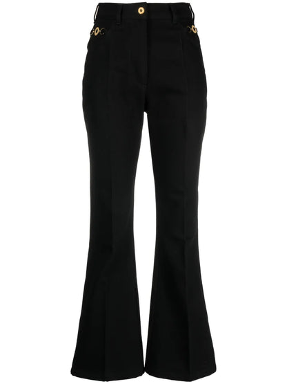 Logo-Embroidered Flared Jeans