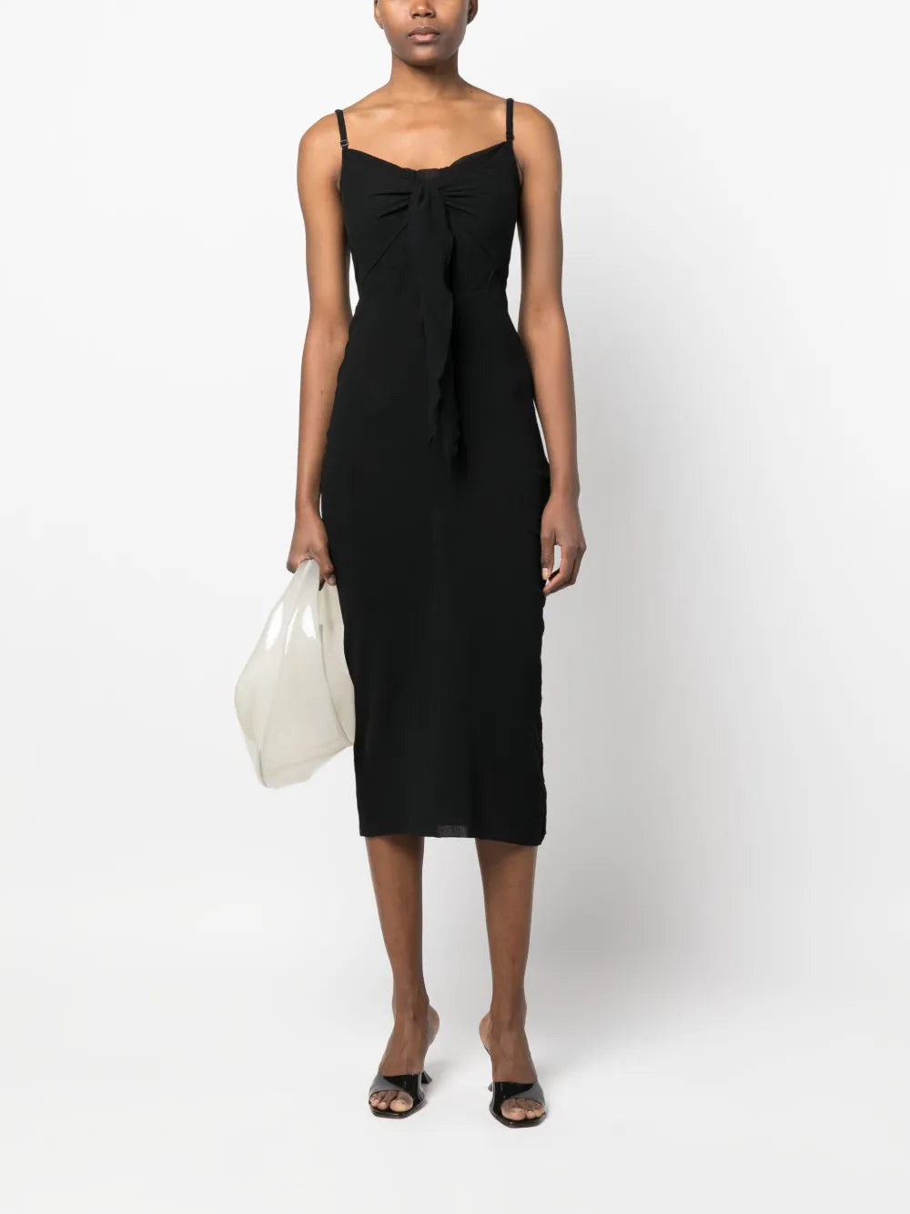 Corsage-Detail Cotton Slip Dress