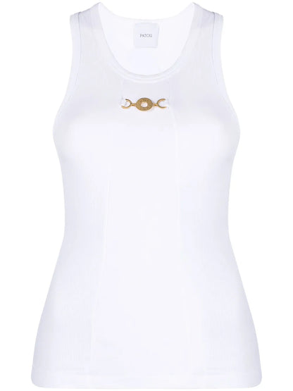 Logo-Charm Cotton Tank Top