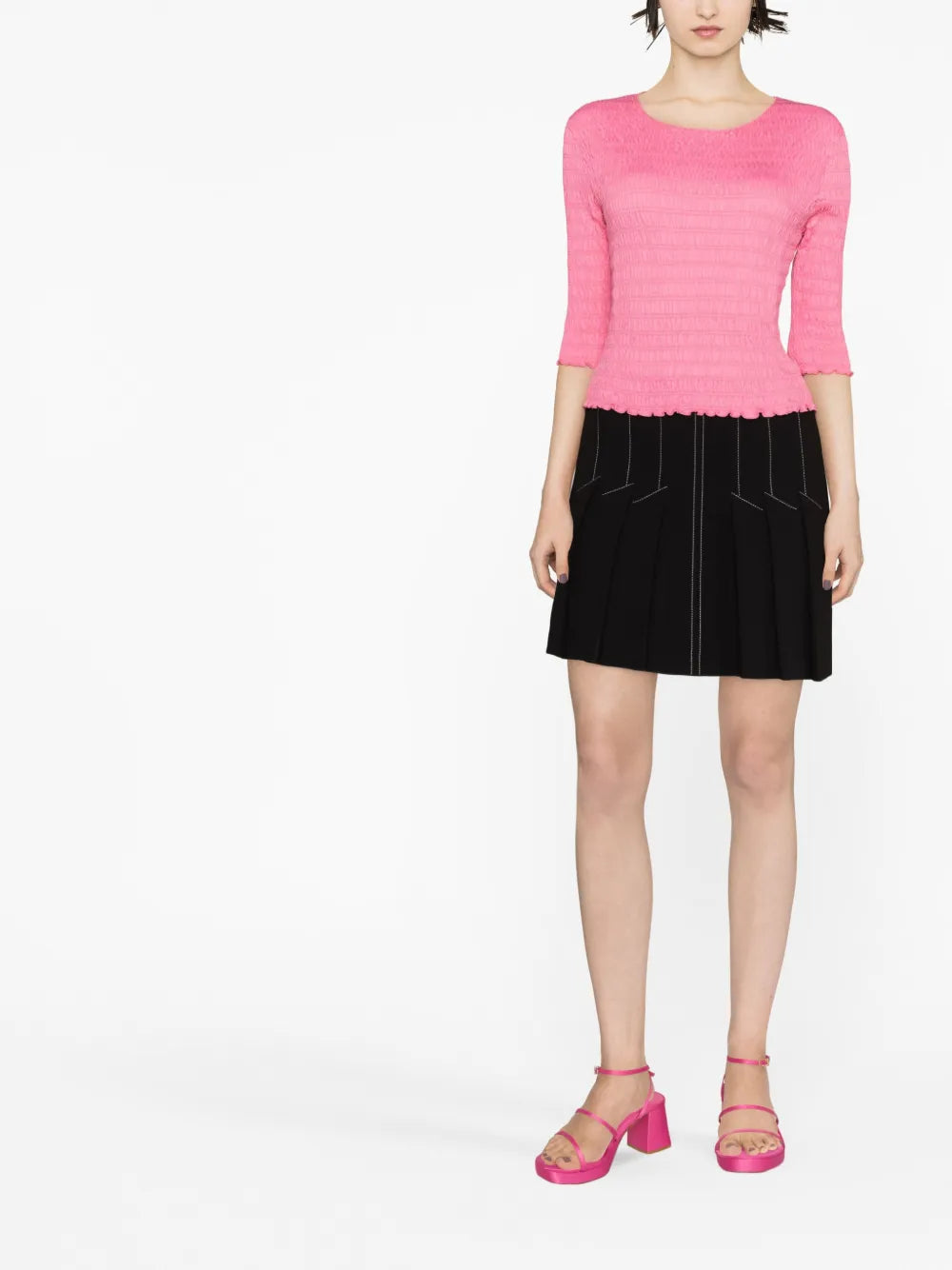 Smocked Cotton T-Shirt