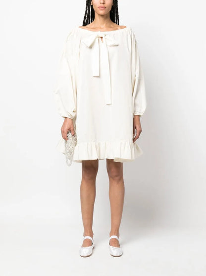 Tie-Neck Ruffled Minidress