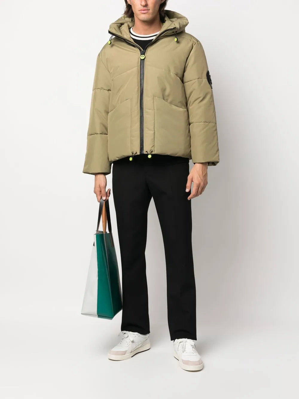 Logo-Patch Hooded Padded Jacket