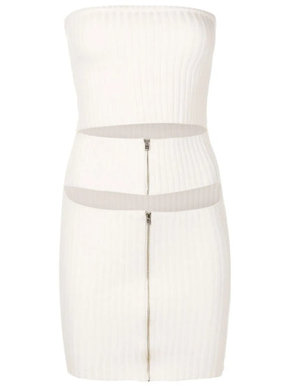Ribbed Cut-Out Detail Dress