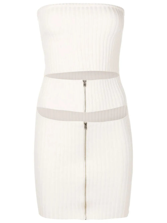 Ribbed Cut-Out Detail Dress