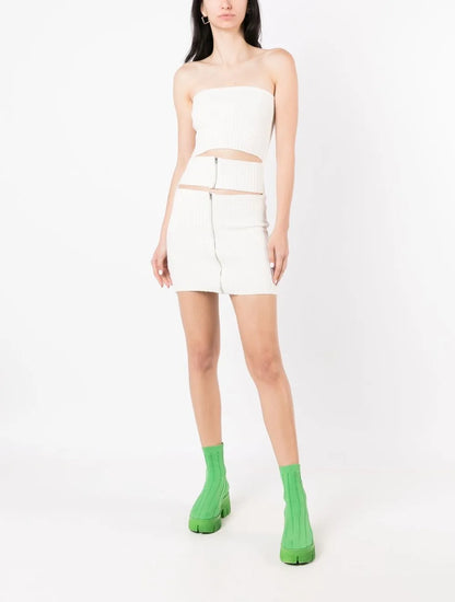 Ribbed Cut-Out Detail Dress