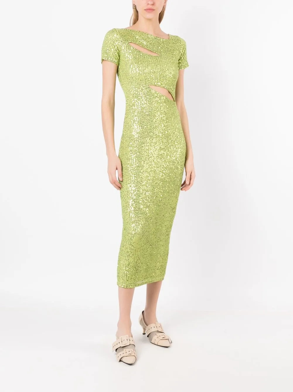 Sequin-Embellished Cut-Out Dress