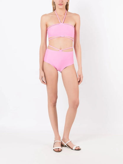 String-Detail High-Rise Bikini Briefs