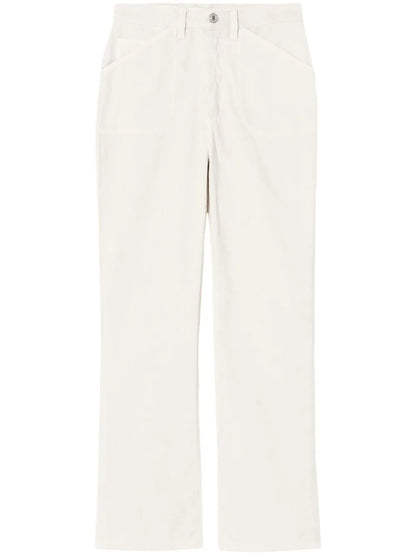 Flared Cropped Corduroy Trousers