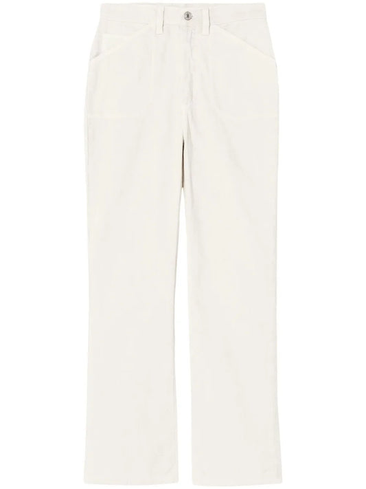 Flared Cropped Corduroy Trousers