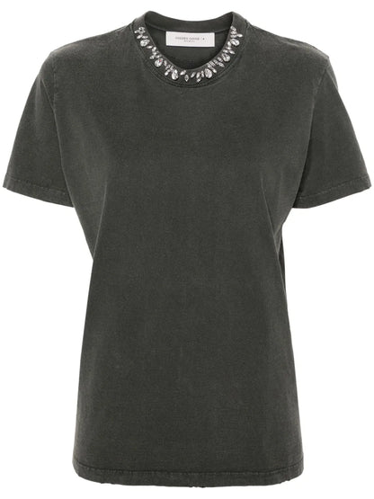Crystal-Embellished Cotton T-Shirt
