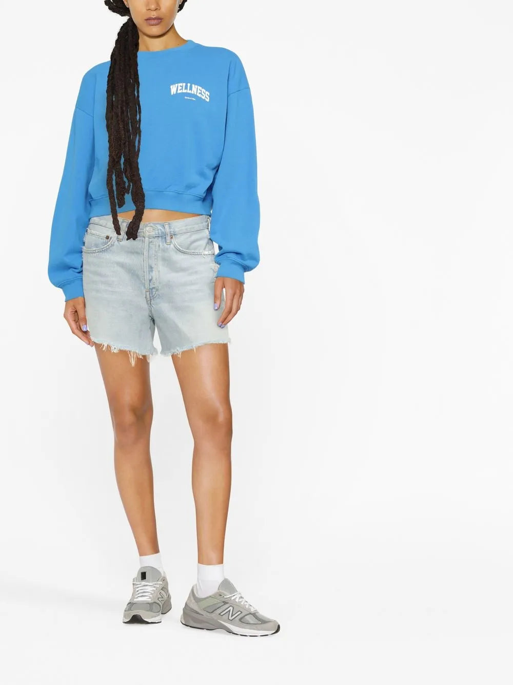 Graphic-Print Cropped Sweatshirt