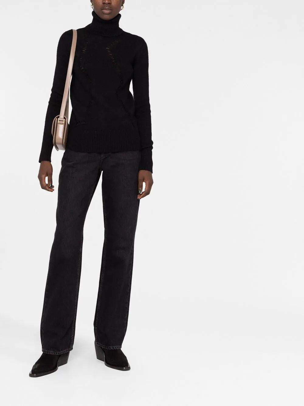 Cut-Out Roll-Neck Jumper