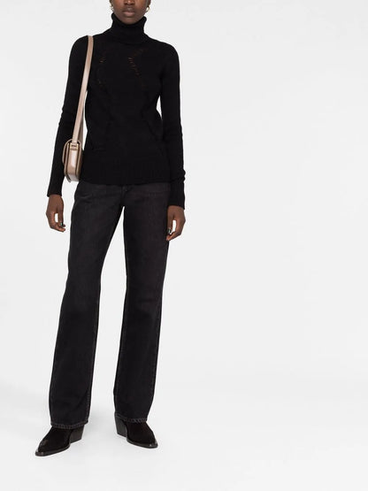Cut-Out Roll-Neck Jumper