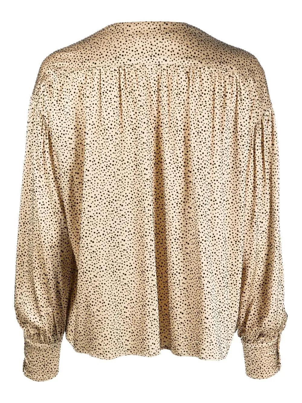 Dot-Print V-Neck Blouse