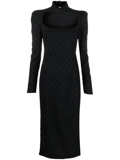 Diamond-Pattern Midi Dress
