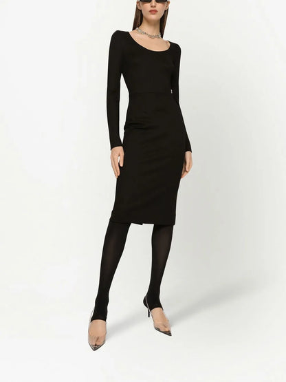 Dg-Logo Milano-Rib Midi Dress