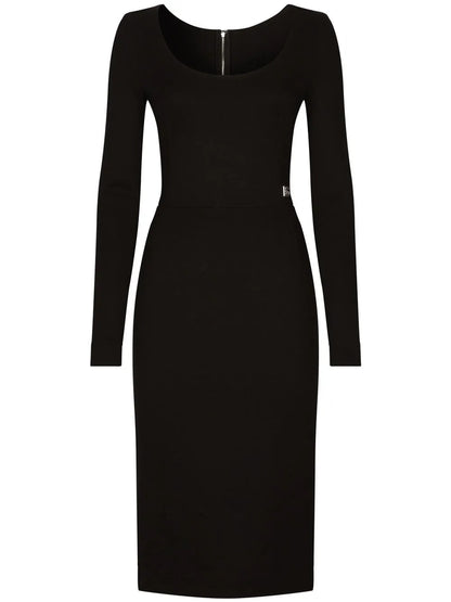 Dg-Logo Milano-Rib Midi Dress