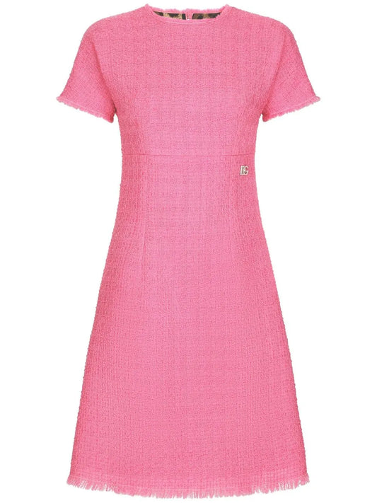 Short-Sleeve Tweed Minidress