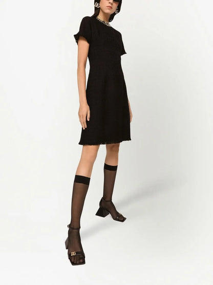 Dg-Logo Tweed Midi Dress