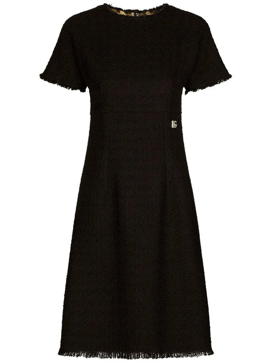 Dg-Logo Tweed Midi Dress