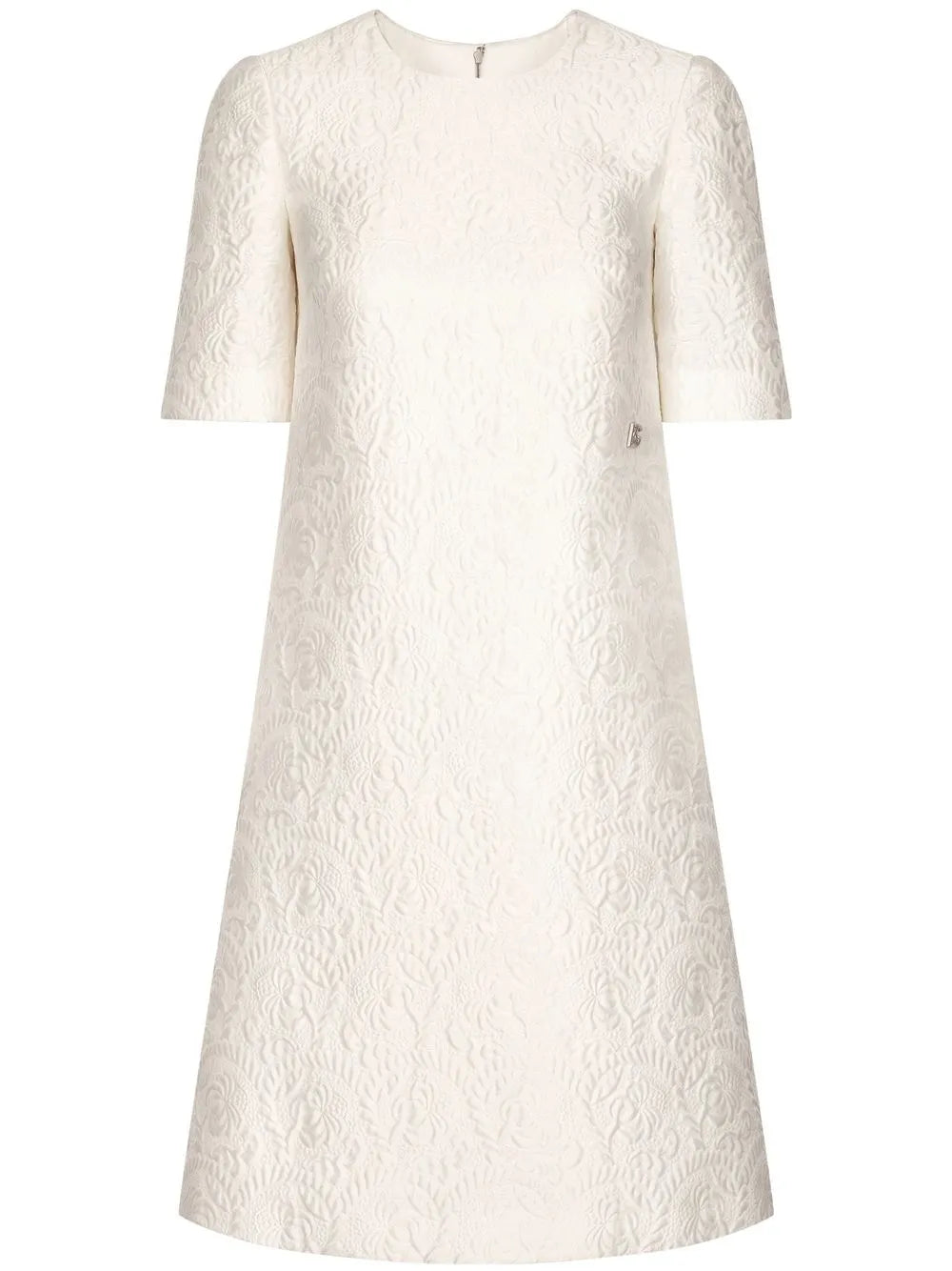 Floral-Jacquard Midi Dress
