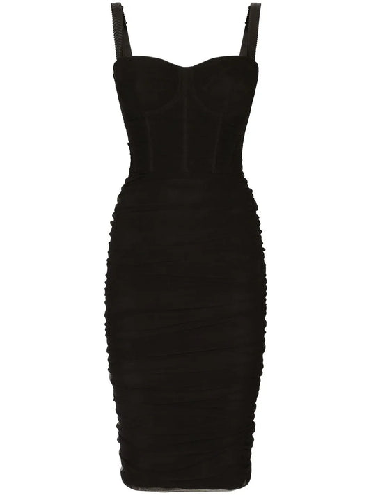 Corset-Style Midi Dress