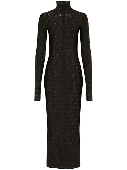 Dg-Logo Tulle Midi Dress