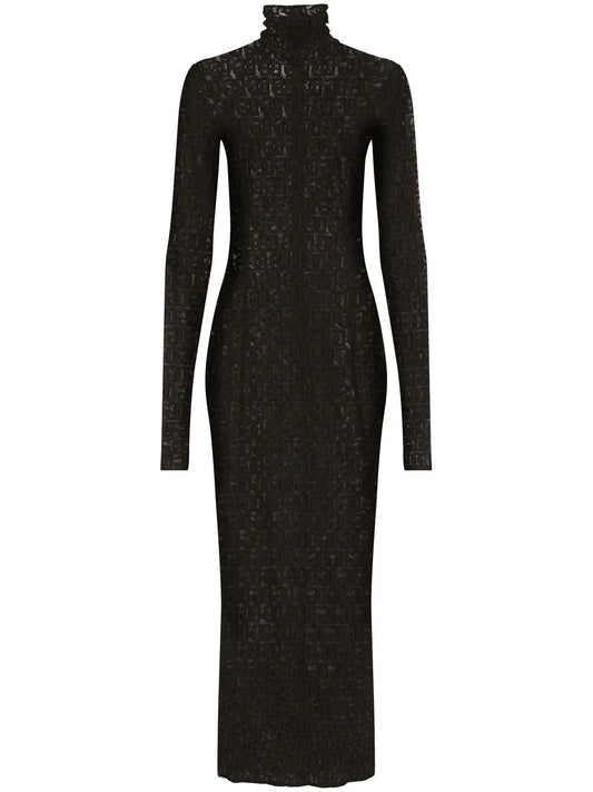 Dg-Logo Tulle Midi Dress