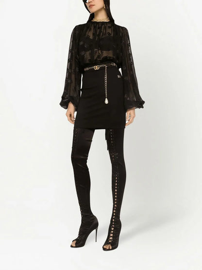 Dg-Logo Satin Blouse