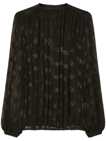 Dg-Logo Satin Blouse